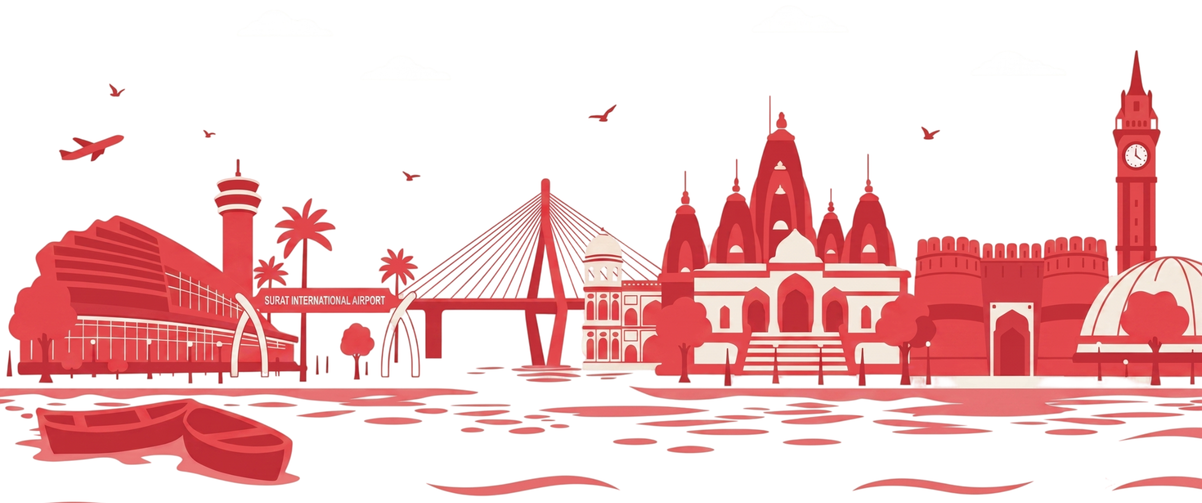 Illustrated skyline of Surat
